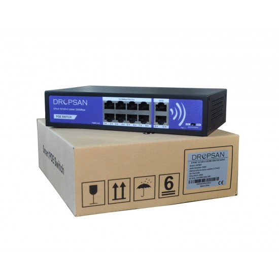 DROPSAN 8 PORT 10/100+2 UPLİNK 1000 POE Switch