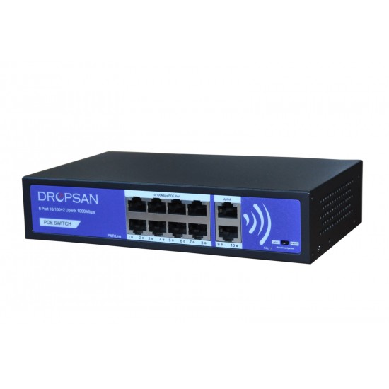 DROPSAN 8 PORT 10/100+2 UPLİNK 1000 POE Switch