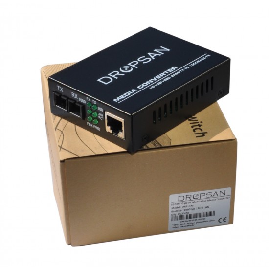 DROPSAN FİBER ETHERNET MM MEDİA CONVERTER