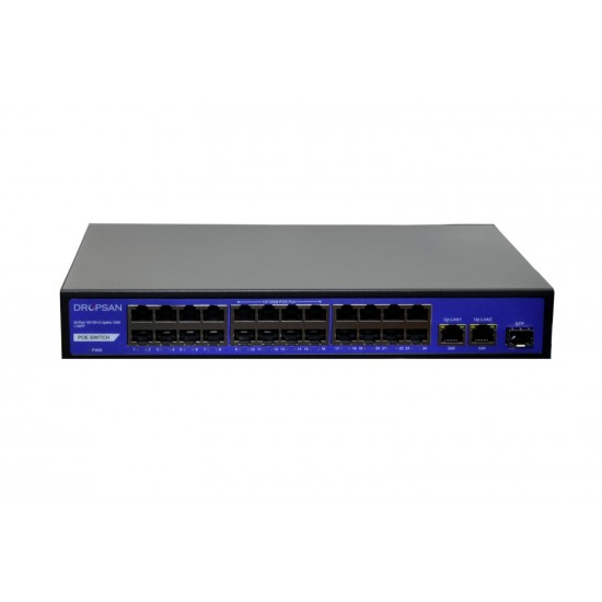 DROPSAN 24 PORT 10/100+2 UPLİNK 1000 POE Switch +1SFP