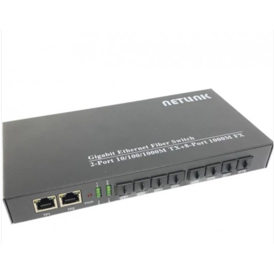Netlink NTL8SFP2G 8 Sfp Port+2 RJ45 100/1000 Fiber Switch