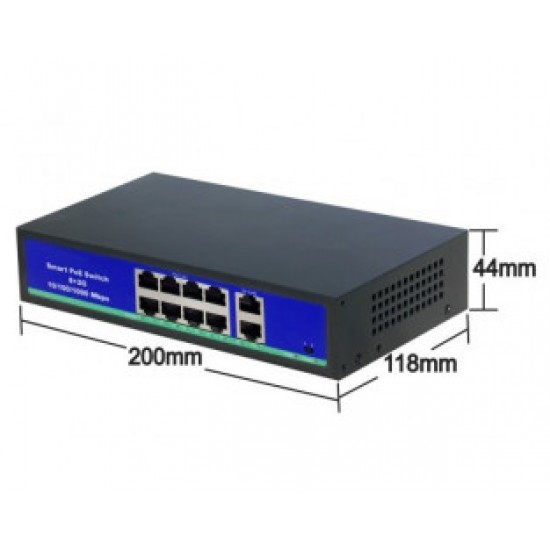 8+2+1 Port 305M Fiber PoE Switch