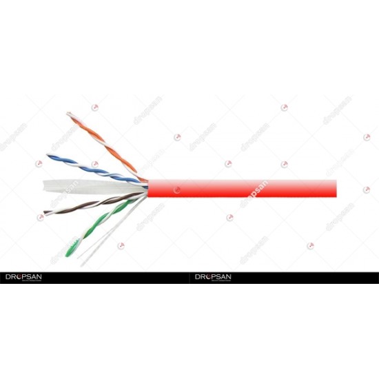 NETLİNK CAT6 UTP 23AWG, LSZH KABLO 500M, Kırmızı