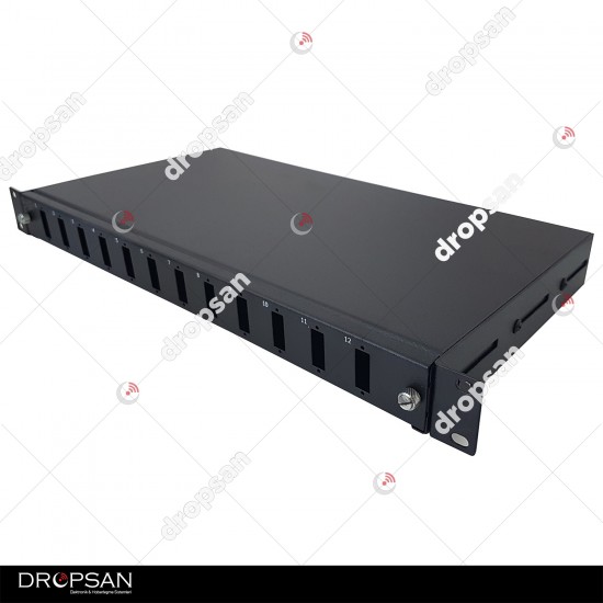 Fibernetim 19" 1U Fiber Optik Patch Panel - 12 port SC Duplex Kapasiteli - boş