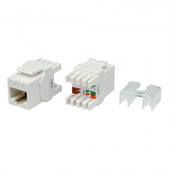 Netlink Cat6 Keystone Jack 180 Derece (Beyaz)